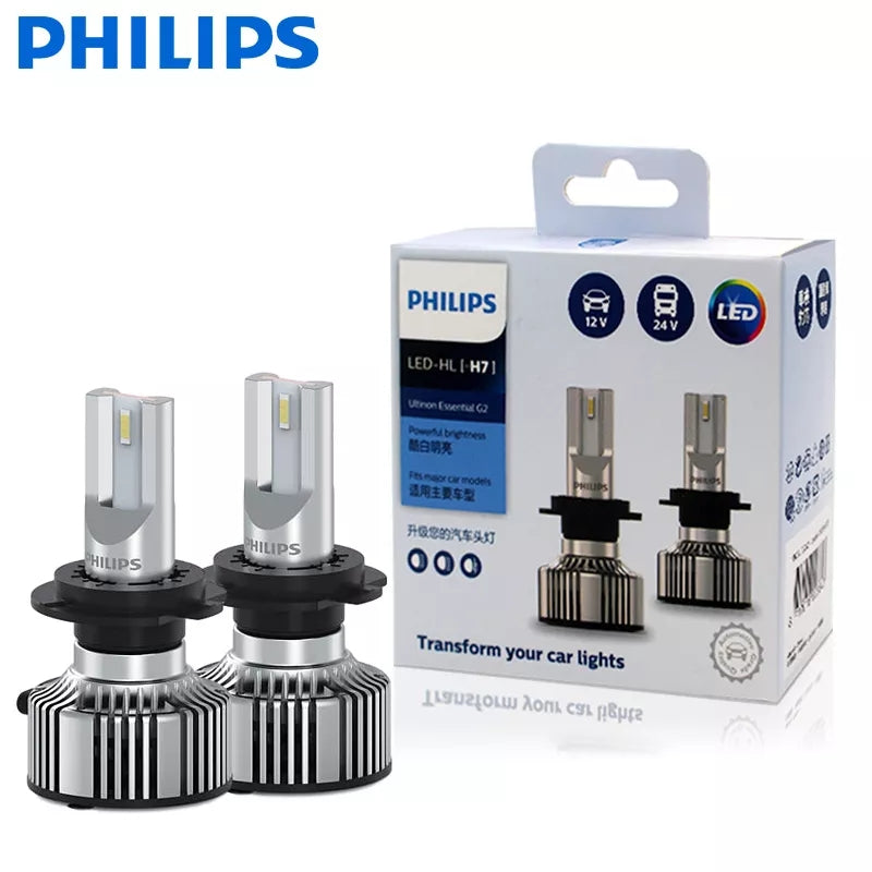 Coppia Lampadine Led H7 Philips Ultinon G2 6500K Auto Moto 12V Canbus Luxeon Bianco