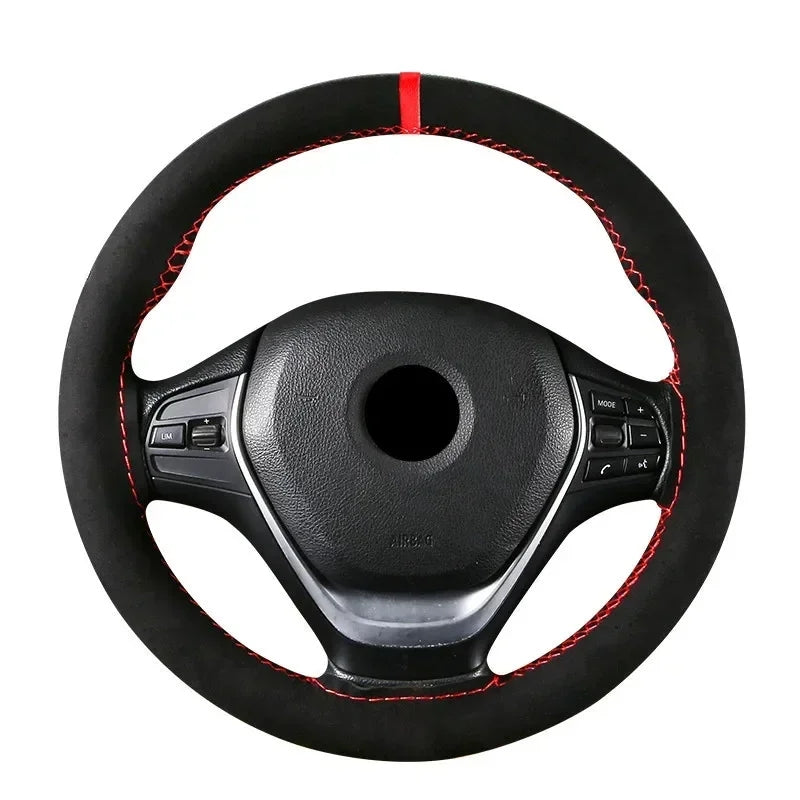 Coprivolante Da Cucire In SimilPelle Scamosciata Nero Cover Auto Volante