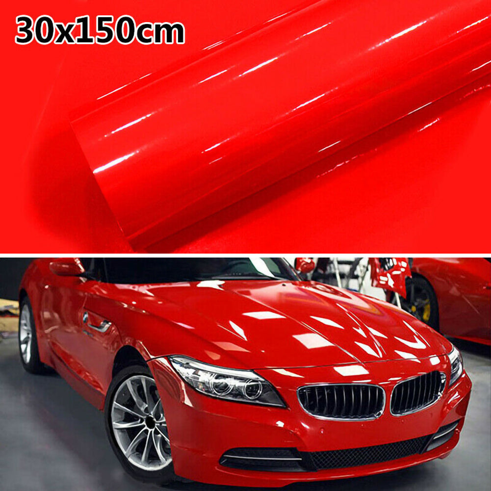 Pellicola Adesiva Rosso Lucido 30x152Cm Wrapping Auto Moto Glossy In Vinile
