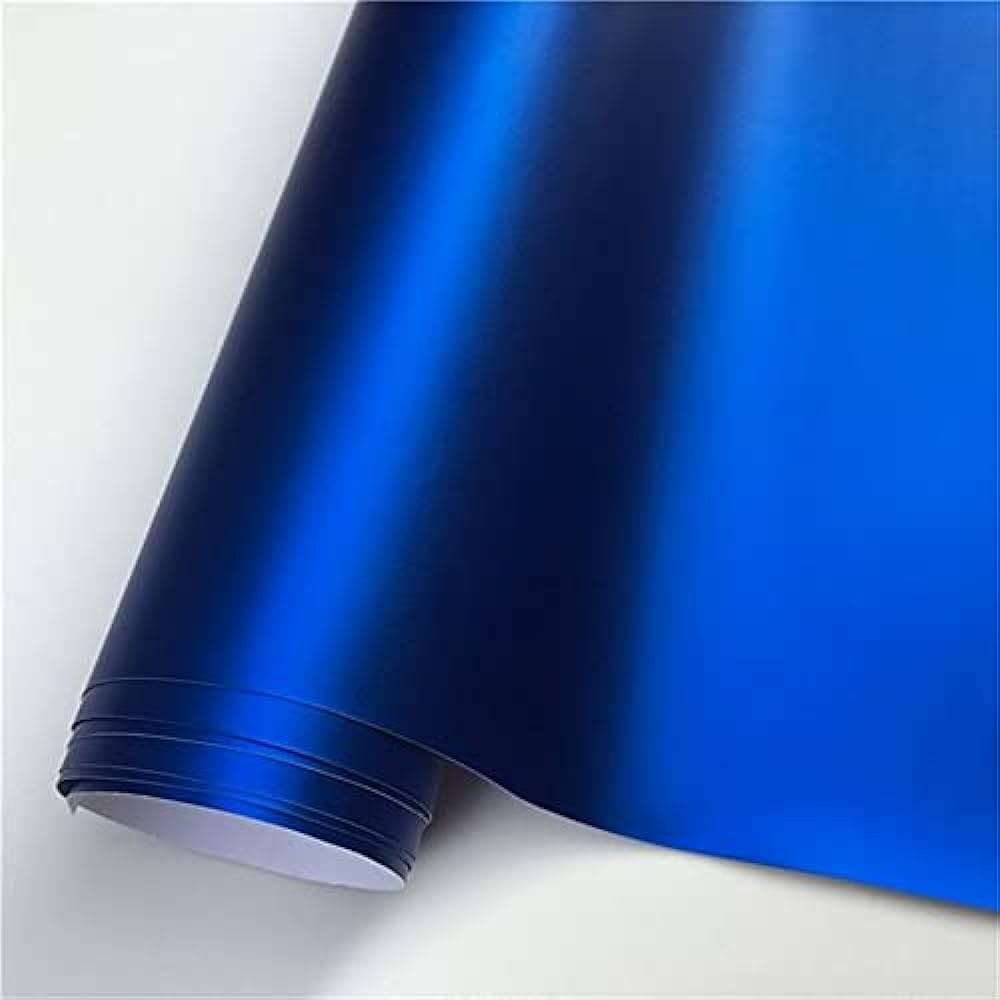 Pellicola Adesiva Blu Scuro Opaco 30x152Cm Wrapping Auto Moto Matte In Vinile