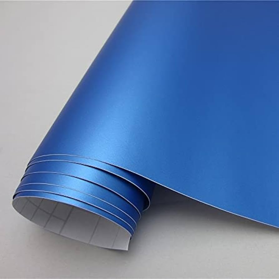 Pellicola Adesiva Blu Perla Opaco 30x152Cm Wrapping Auto Moto Matte In Vinile