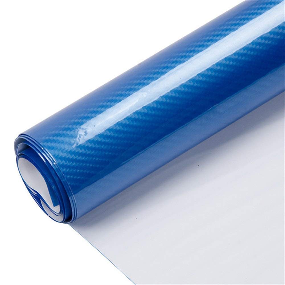 Pellicola Adesiva Trama Carbonio Blu 5d Lucido 30x100Cm Wrapping Auto Moto In Vinile
