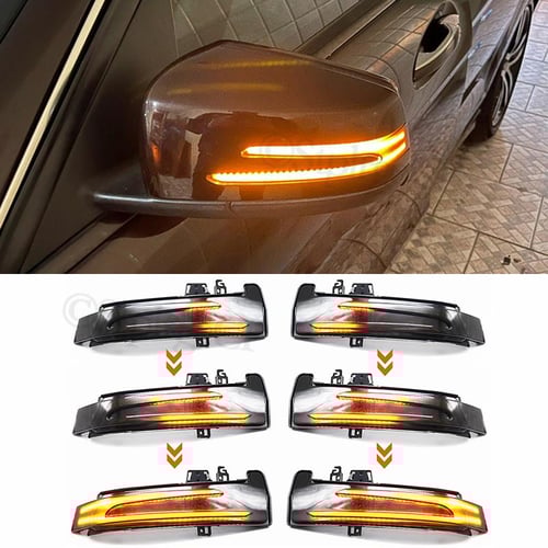 COPPIA FRECCE SPECCHIETTI LED MERCEDES CLASSE C W204 C204 DINAMICHE NERO