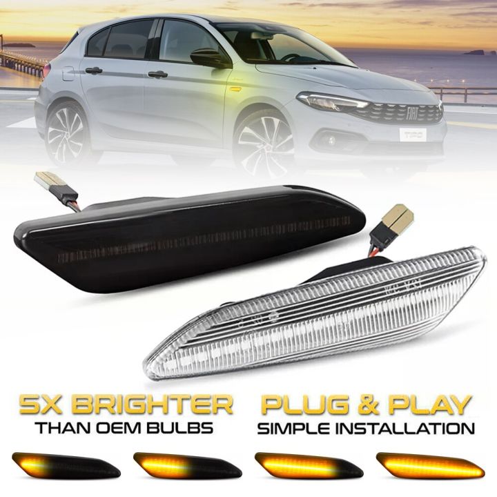 COPPIA FRECCE LATERALI A LED FIAT TIPO DINAMICHE PROGRESSIVE CANBUS NO ERRORE