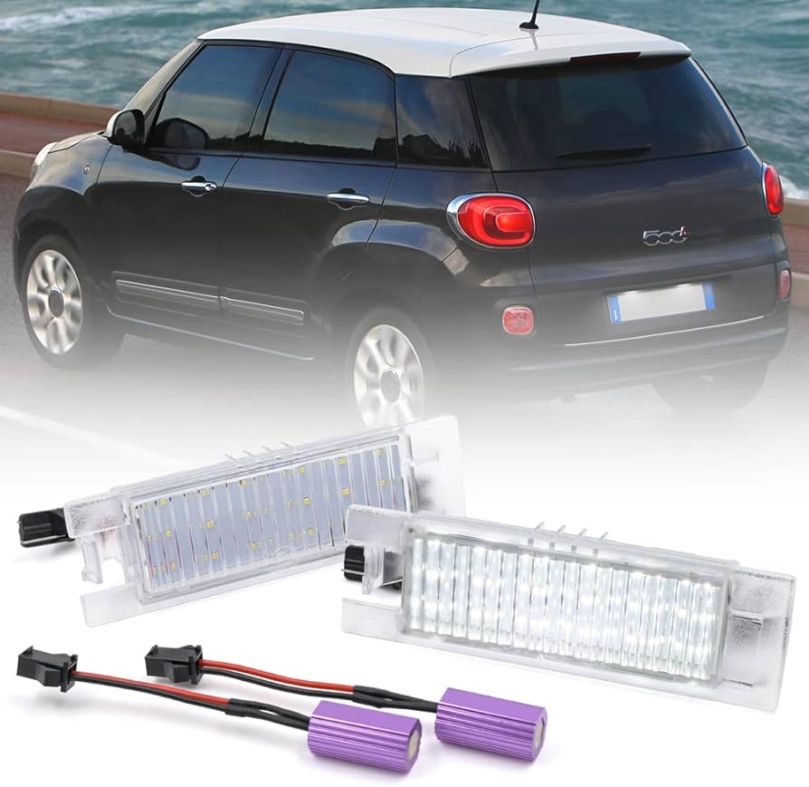 PLACCHETTE A LED LUCI TARGA FIAT 500L 18 LED SPECIFICHE 6000K CANBUS NO ERROR