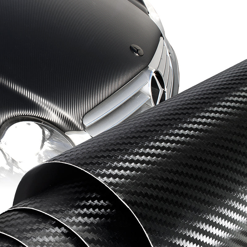Pellicola Adesiva Trama Carbonio Nero 3d 30x127Cm Wrapping Auto Moto In Vinile