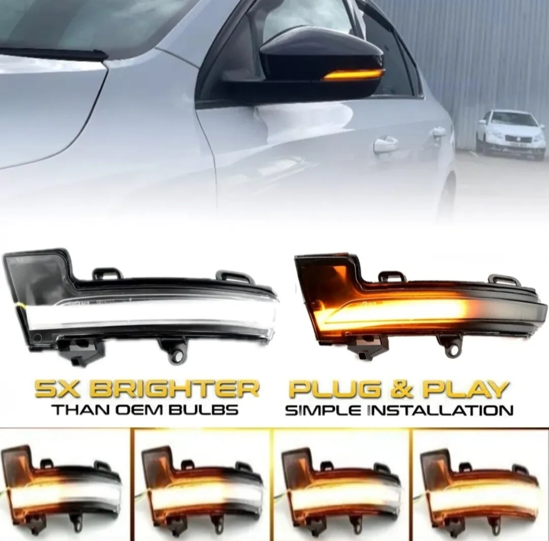 COPPIA FRECCE SPECCHIETTI VW VOLKSWAGEN T-ROC T-CROSS LED DINAMICHE PROGRESSIVE