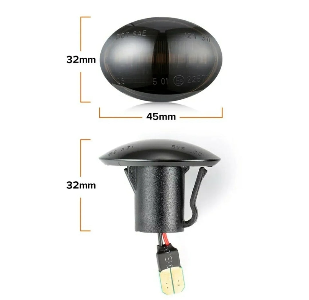 COPPIA FRECCE LATERALI PROGRESSIVE A LED PER ABARTH FIAT 500 595 500C 695