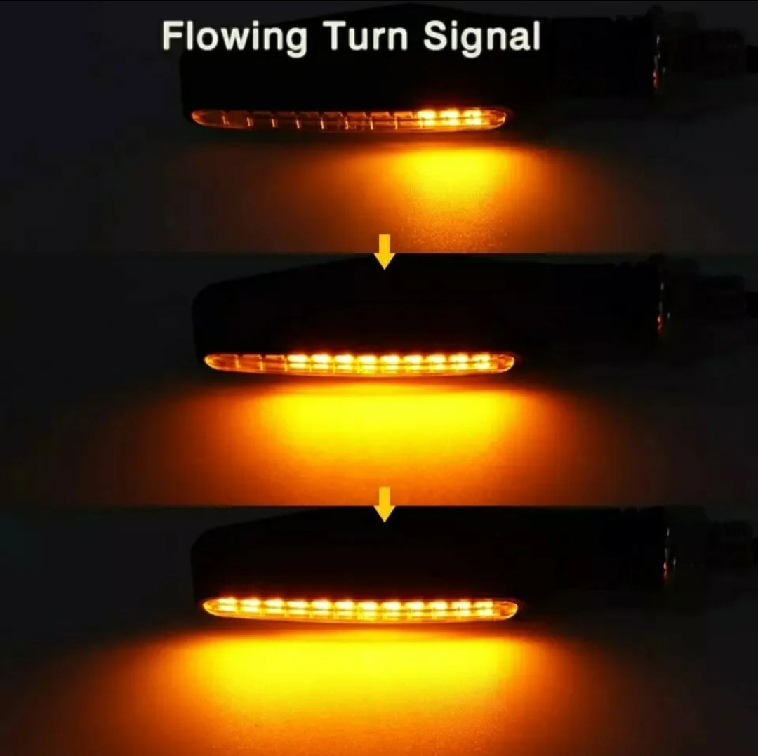 COPPIA FRECCE MOTO LED CON ACCENSIONE SEQUENZIALE DINAMICA ARANCIONE UNIVERSALI