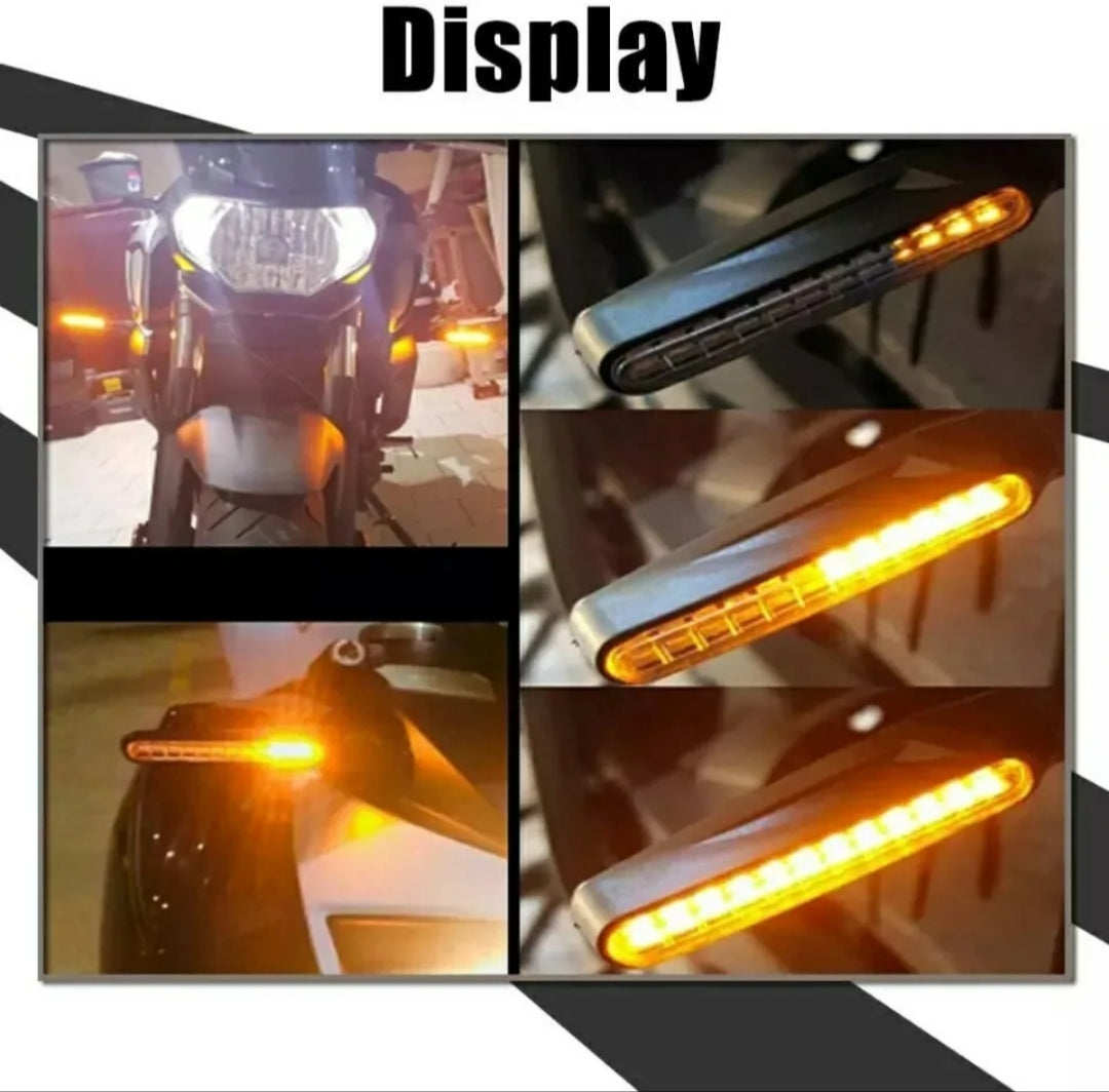 COPPIA FRECCE MOTO LED CON ACCENSIONE SEQUENZIALE DINAMICA ARANCIONE UNIVERSALI