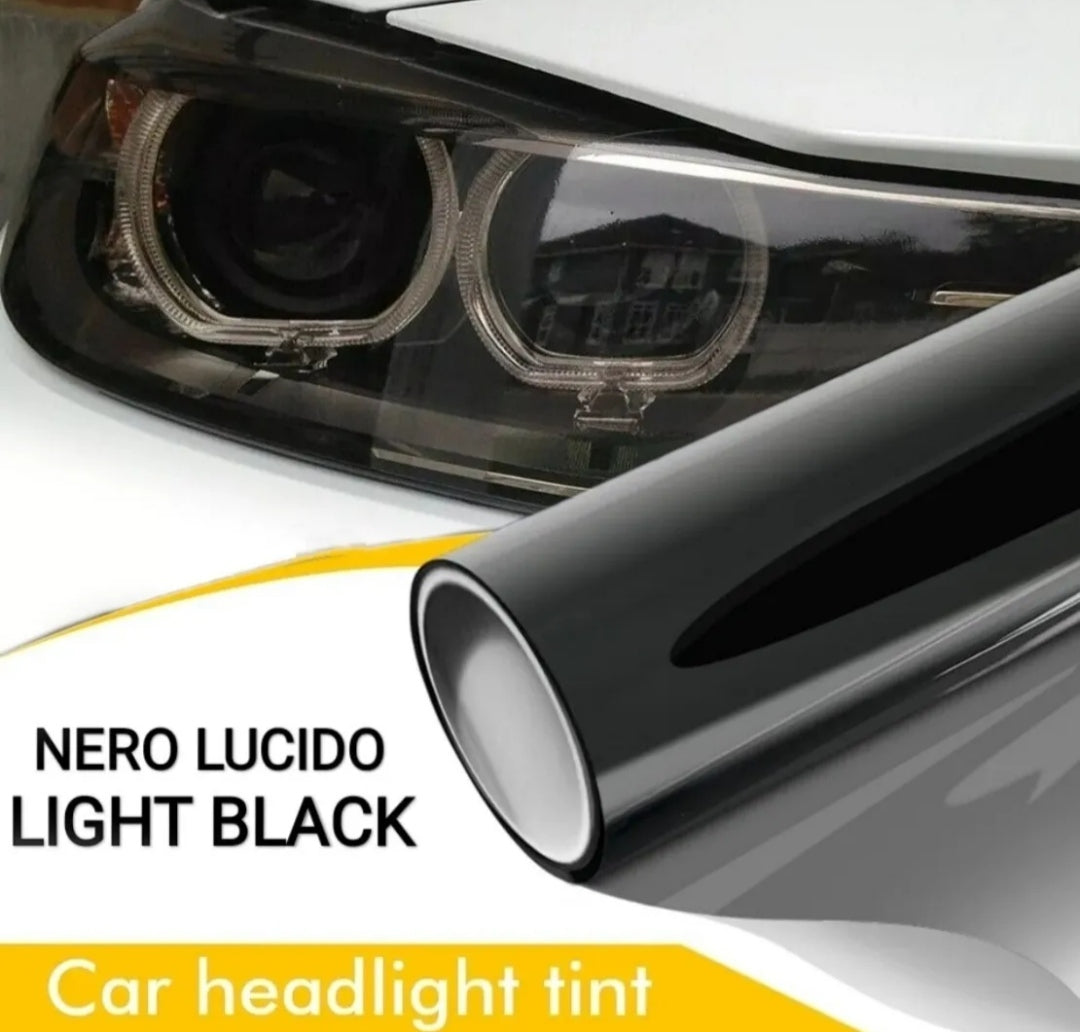 Pellicola Oscurante Adesiva Vinile Nera Per Fari Fanali Auto Moto 30x100 Vynil Wrap
