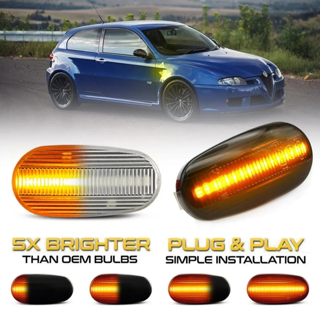 COPPIA FRECCE LATERALI A LED ALFA ROMEO 147 1 SERIE DINAMICHE CANBUS