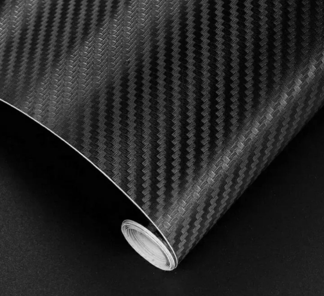 Pellicola Adesiva Trama Carbonio Nero 3d 30x127Cm Wrapping Auto Moto In Vinile