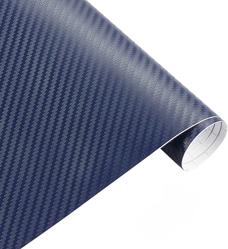 Pellicola Adesiva Trama Carbonio Blu 3d 30x127Cm Wrapping Auto Moto In Vinile