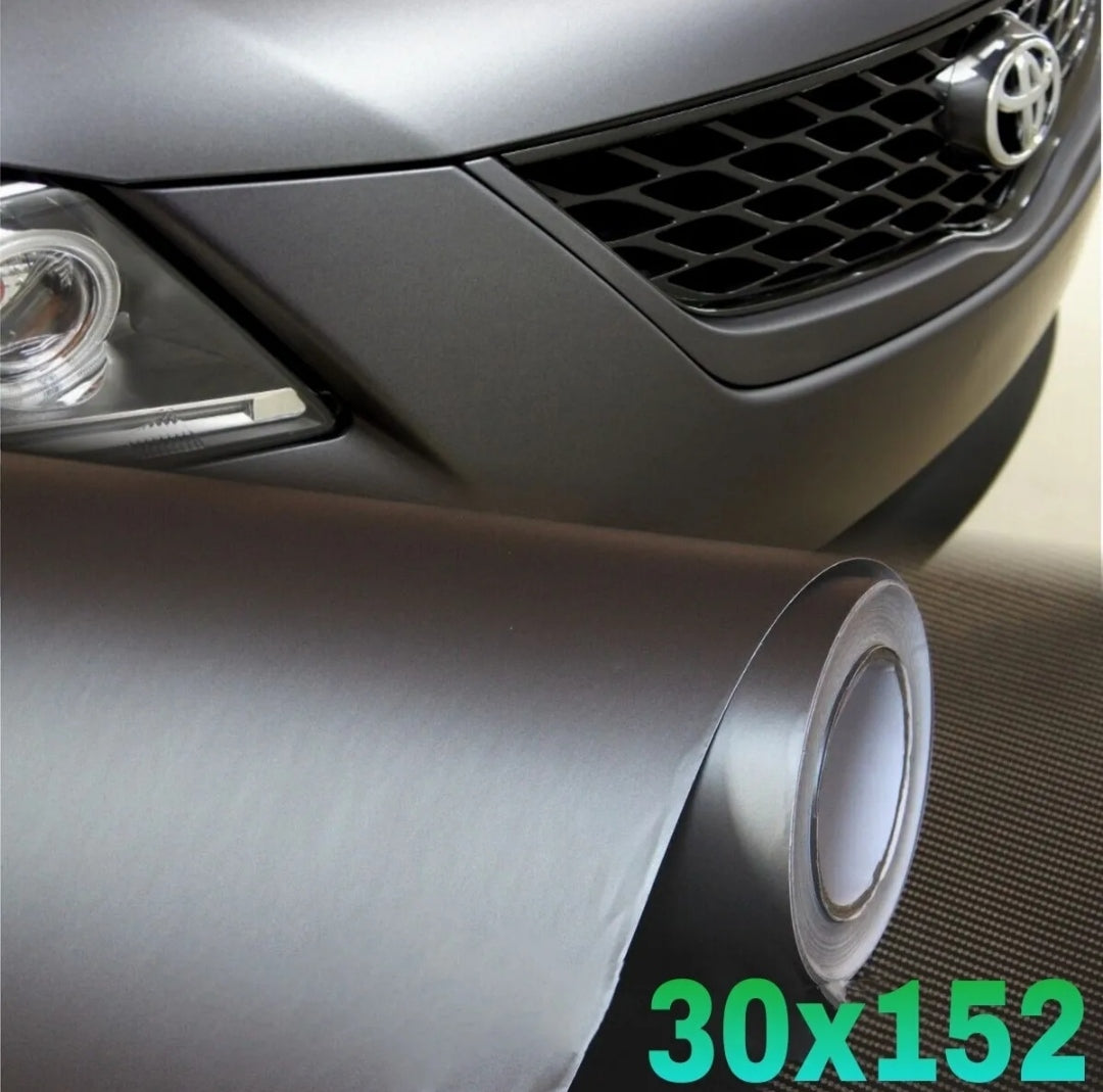 Pellicola Adesiva Argento Opaco 30x152Cm Wrapping Auto Moto Matte In Vinile