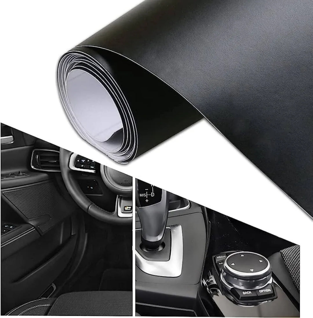 Pellicola Adesiva Nero Opaco 30x152Cm Wrapping Auto Moto Matte In Vinile