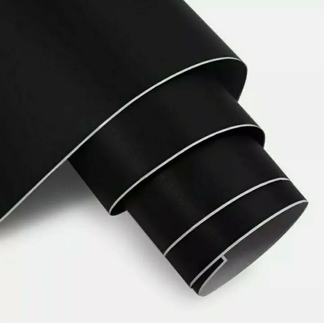 Pellicola Adesiva Nero Opaco 30x152Cm Wrapping Auto Moto Matte In Vinile