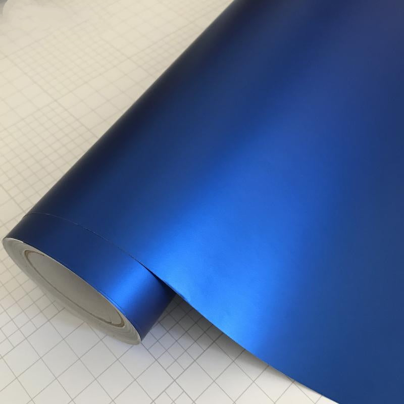 Pellicola Adesiva Blu Scuro Opaco 30x152Cm Wrapping Auto Moto Matte In Vinile
