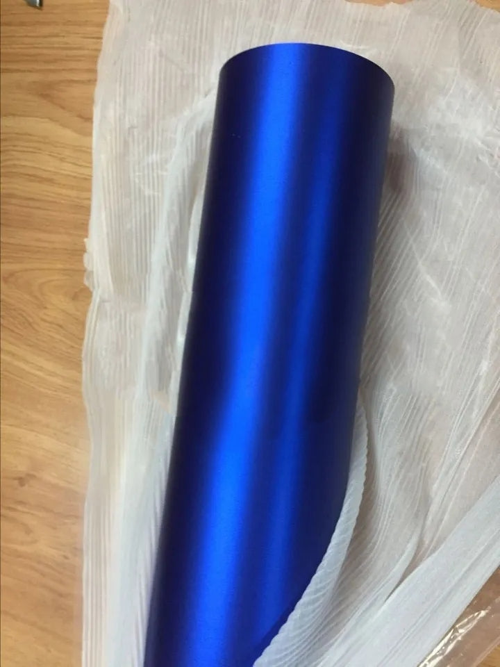 Pellicola Adesiva Blu Scuro Opaco 30x152Cm Wrapping Auto Moto Matte In Vinile