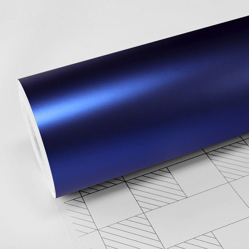 Pellicola Adesiva Blu Scuro Opaco 30x152Cm Wrapping Auto Moto Matte In Vinile