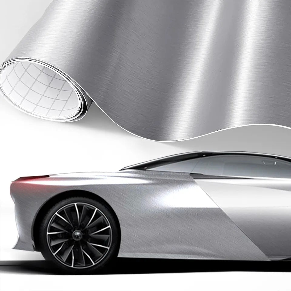 Pellicola Adesiva Per Auto Alluminio Satinato - Car Wrapping 60x100cm Antigraffio - Foto 8