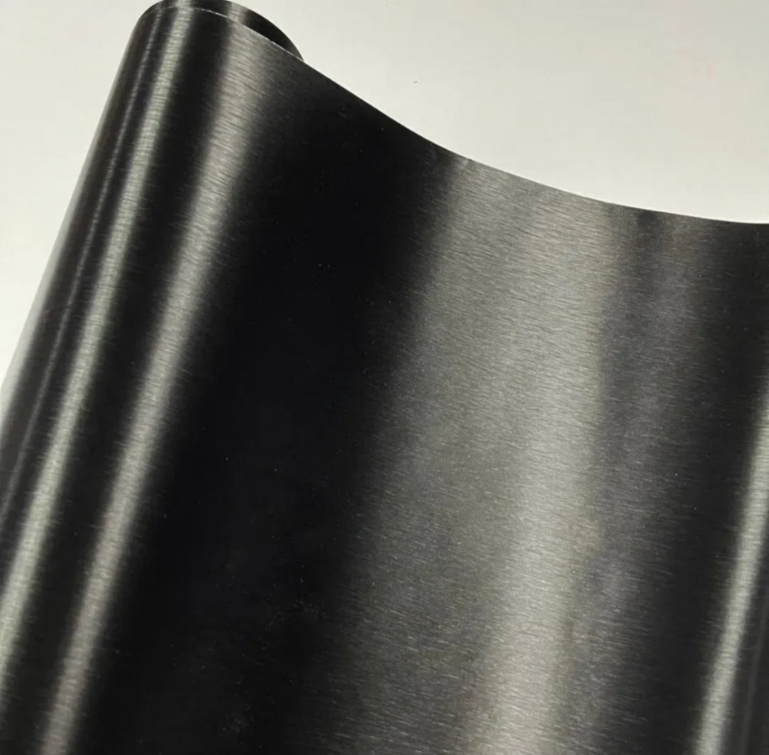 Pellicola Adesiva Nero Spazzolato Opaco 30x100Cm Wrapping Auto Moto Matte In Vinile