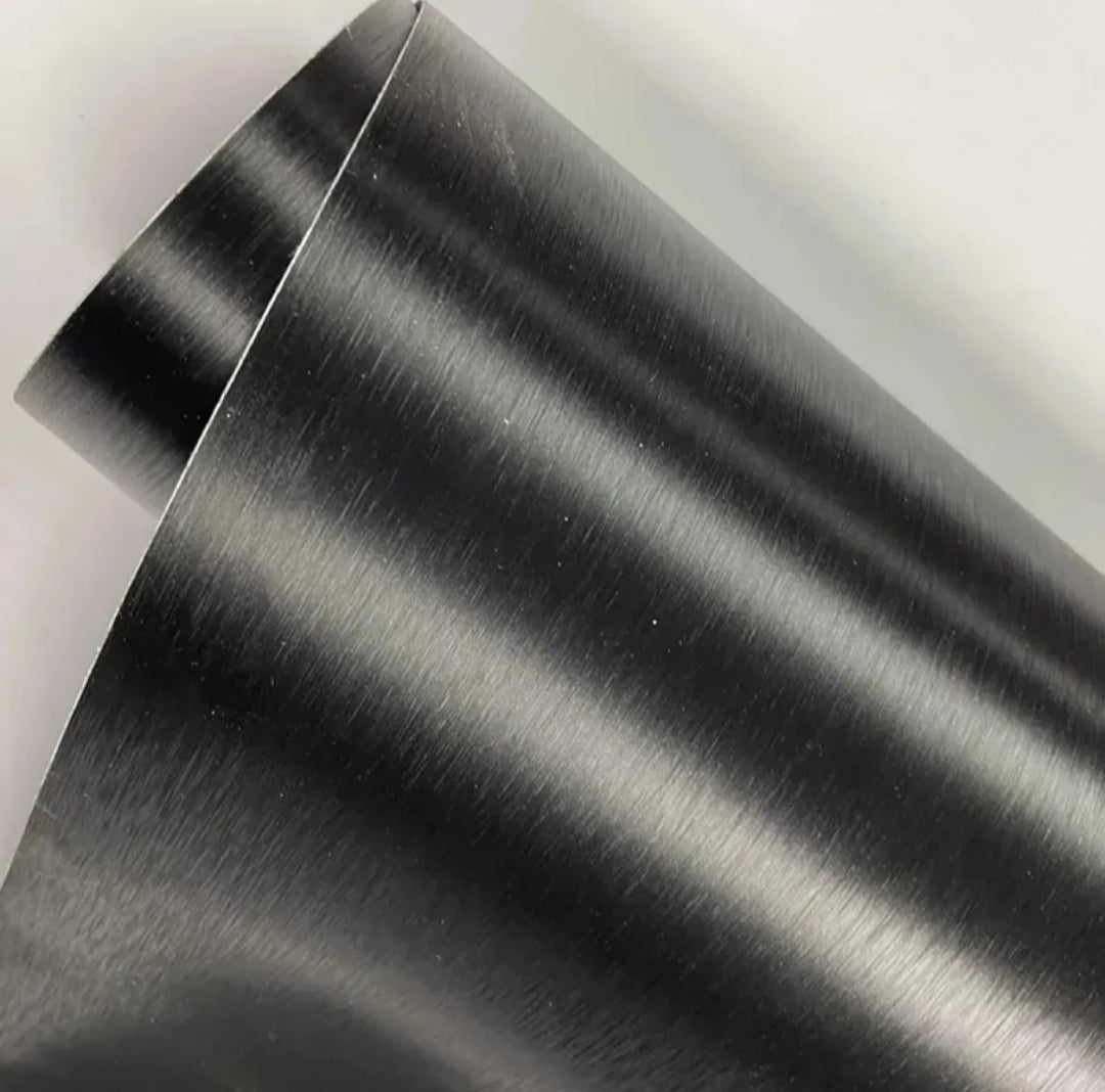 Pellicola Adesiva Nero Spazzolato Opaco 30x100Cm Wrapping Auto Moto Matte In Vinile