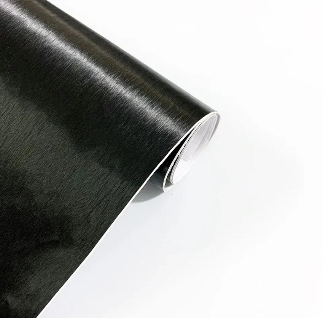 Pellicola Adesiva Nero Spazzolato Opaco 30x100Cm Wrapping Auto Moto Matte In Vinile
