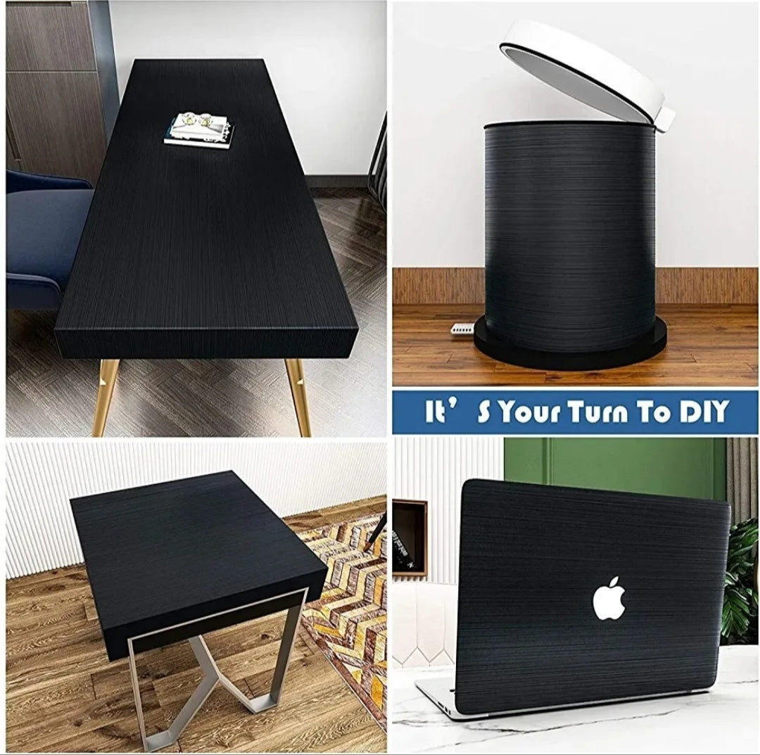Pellicola Adesiva Nero Spazzolato Opaco 30x100Cm Wrapping Auto Moto Matte In Vinile