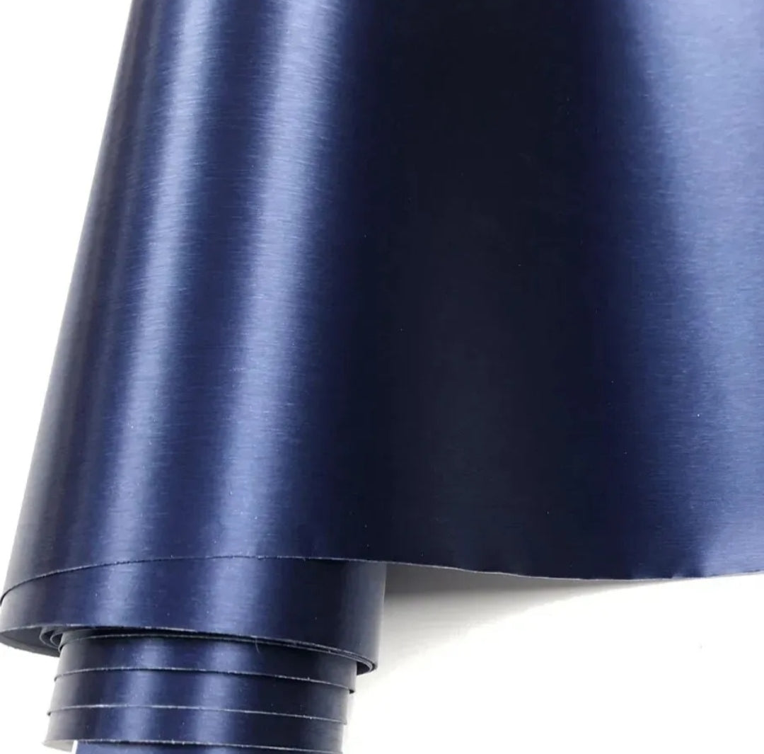 Pellicola Adesiva Blu Spazzolato Opaco 30x100Cm Wrapping Auto Moto Matte In Vinile