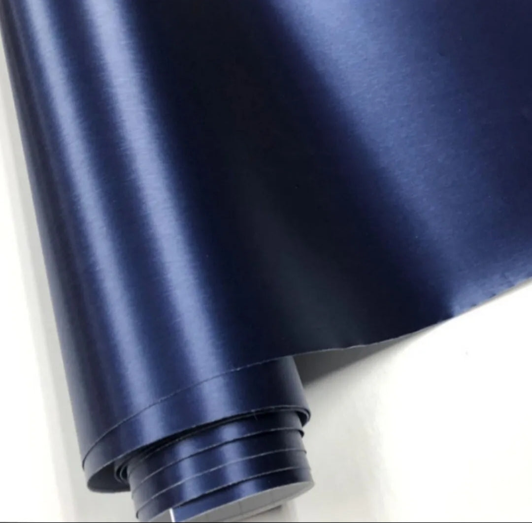 Pellicola Adesiva Blu Spazzolato Opaco 30x100Cm Wrapping Auto Moto Matte In Vinile