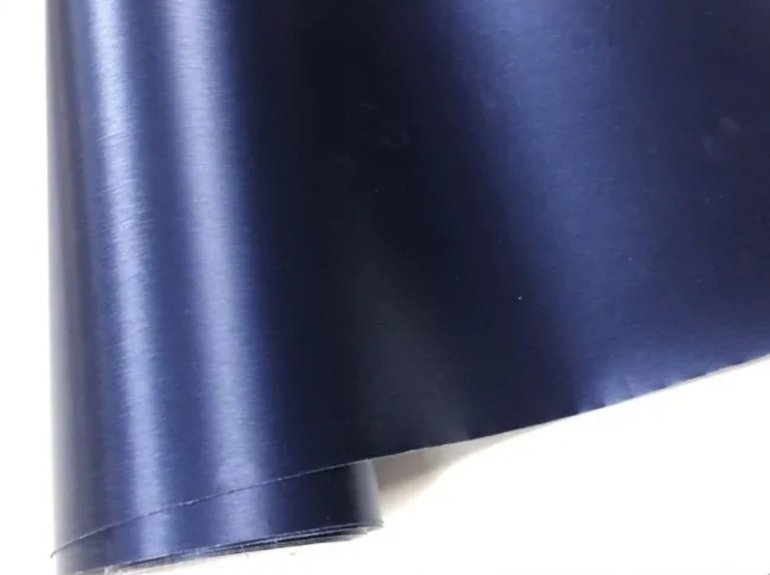 Pellicola Adesiva Blu Spazzolato Opaco 30x100Cm Wrapping Auto Moto Matte In Vinile