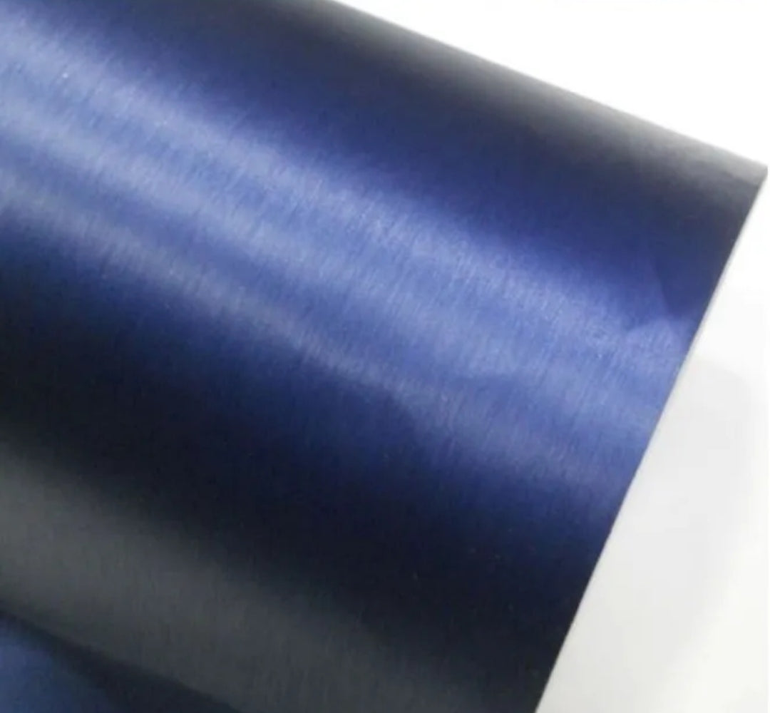 Pellicola Adesiva Blu Spazzolato Opaco 30x100Cm Wrapping Auto Moto Matte In Vinile