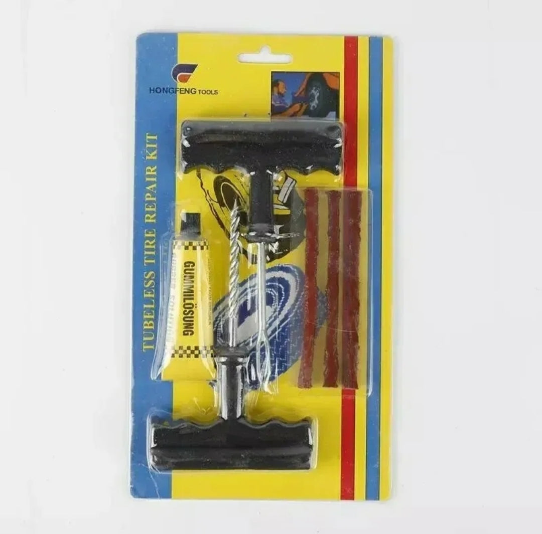 KIT RIPARA FORATURA PNEUMATICI GOMME TUBELESS AUTO MOTO RUOTE