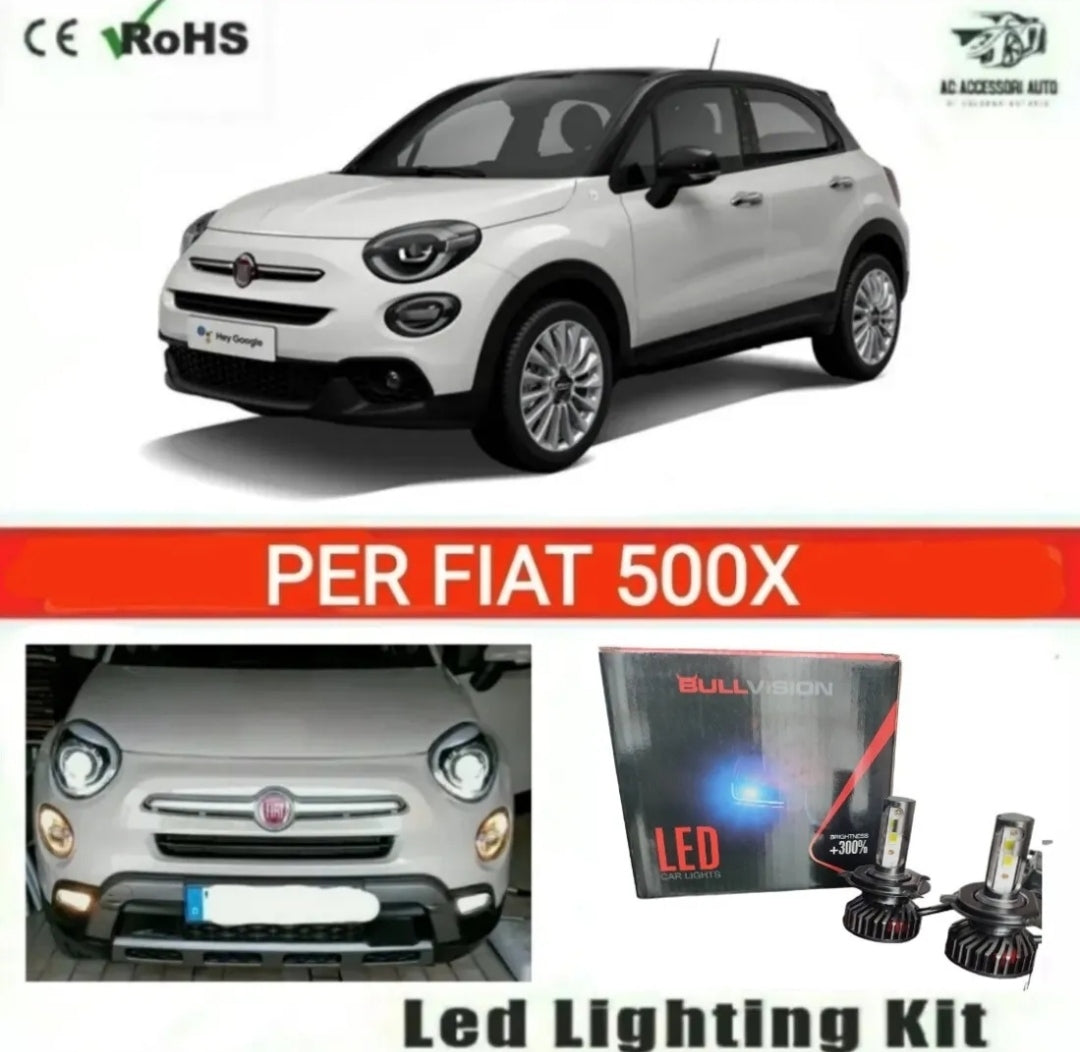 LAMPADE H4 LED FIAT 500X 12000 LUMEN ANABBAGLIANTE + ABBAGLIANTE CANBUS NO ERROR