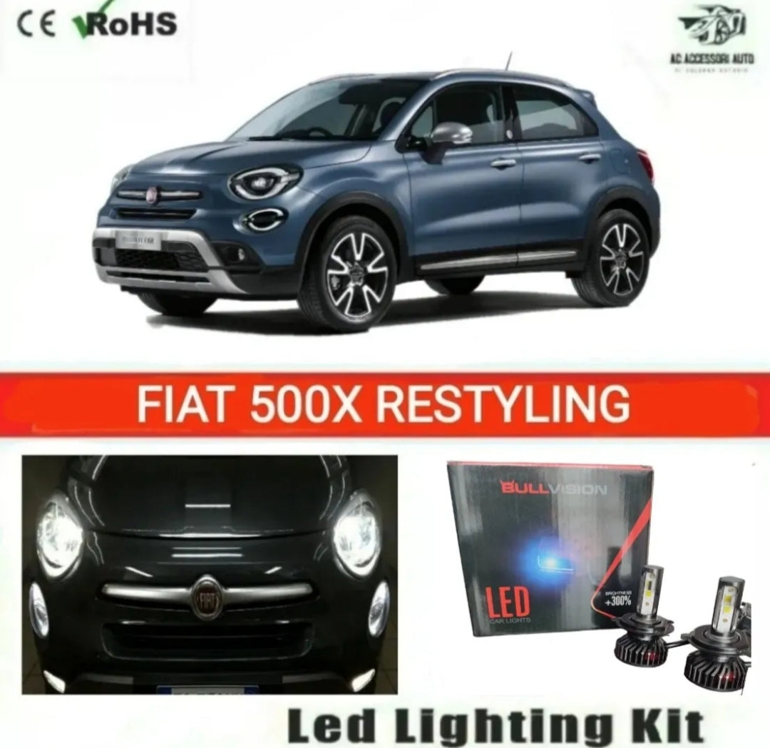 LAMPADE H4 LED FIAT 500X RESTYLING 12000 LUMEN ANABBAGLIANTE + ABBAGLIANTE CANBUS NO ERROR