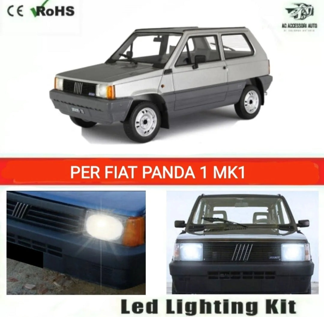 LAMPADE H4 LED FIAT PANDA MK1 12000 LUMEN ANABBAGLIANTE + ABBAGLIANTE CANBUS NO ERROR