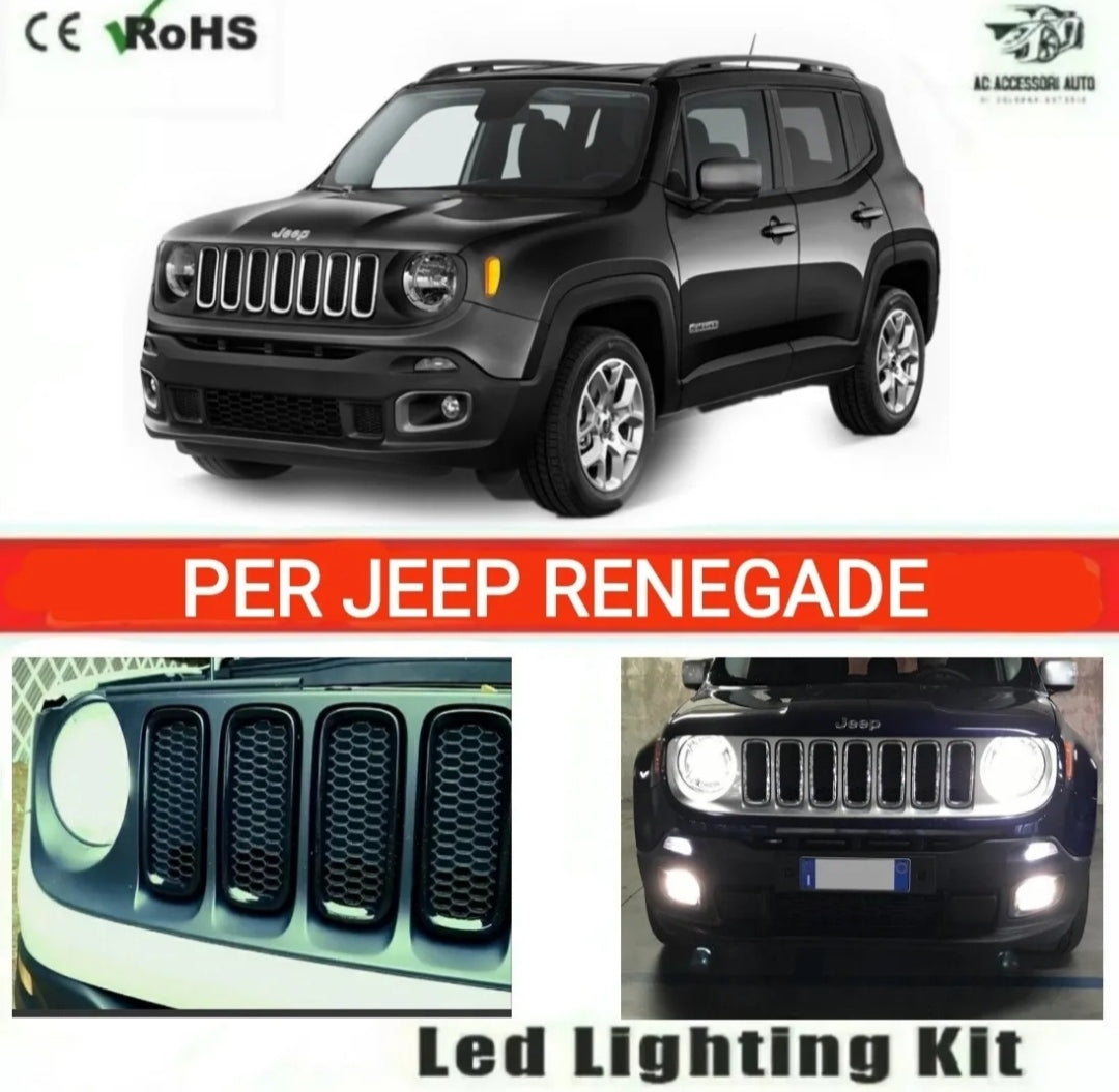LAMPADE H4 LED JEEP RENEGADE 12000 LUMEN ANABBAGLIANTE + ABBAGLIANTE CANBUS NO ERROR
