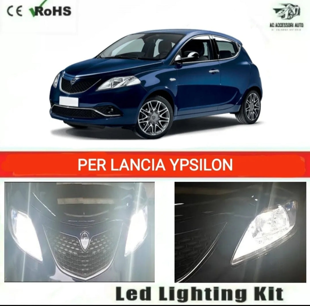 LAMPADE H4 LED LANCIA YPSILON 12000 LUMEN ANABBAGLIANTE + ABBAGLIANTE CANBUS NO ERROR