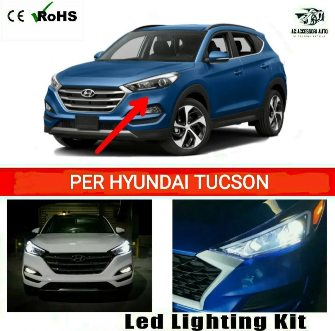 KIT LED H7 PER ANABBAGLIANTI CON LENTICOLARE HYUNDAI TUCSON 6000K CANBUS NO ERROR