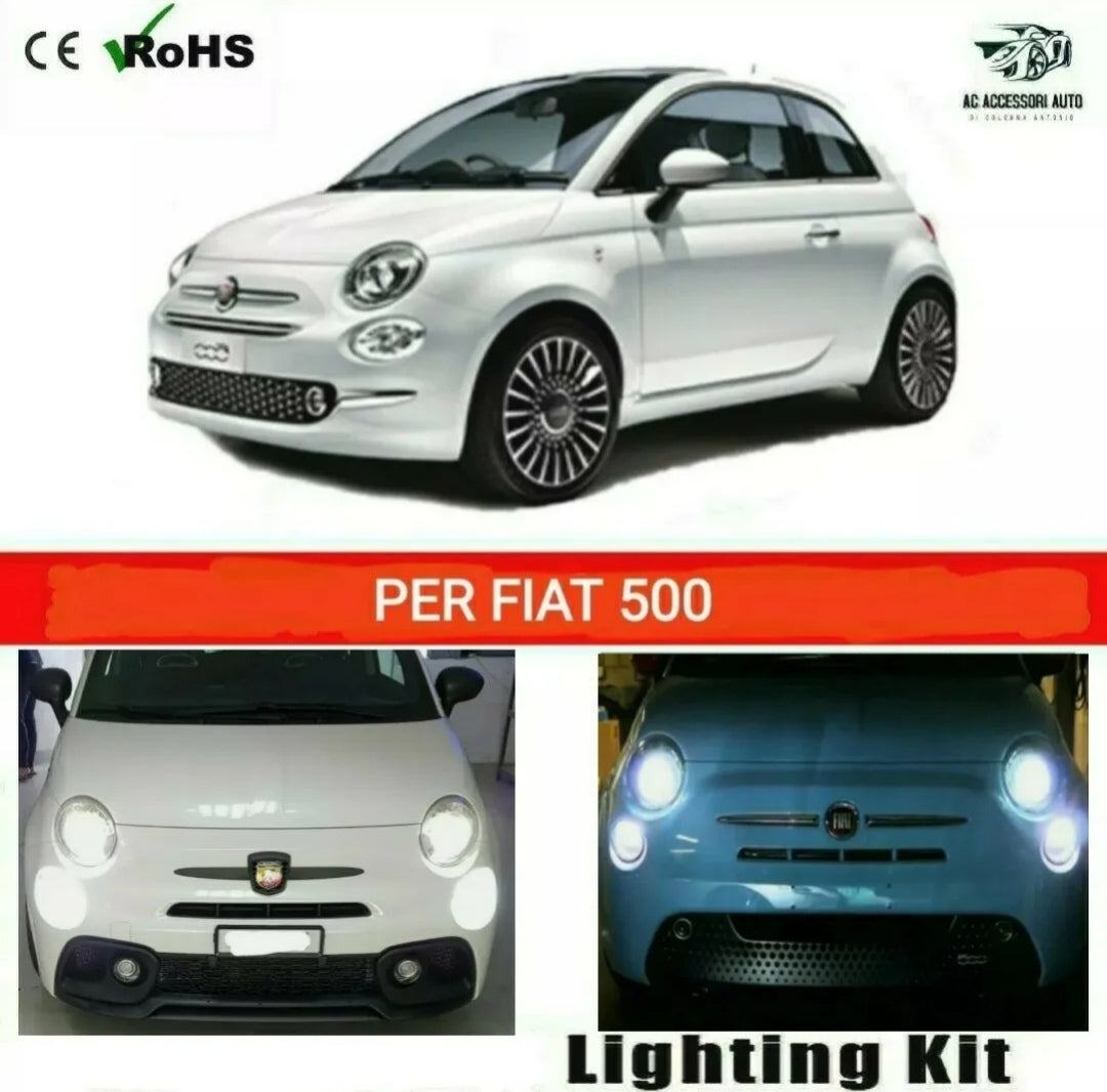 KIT LED H7 PER ANABBAGLIANTI FIAT 500 500C 6000K CANBUS NO ERROR