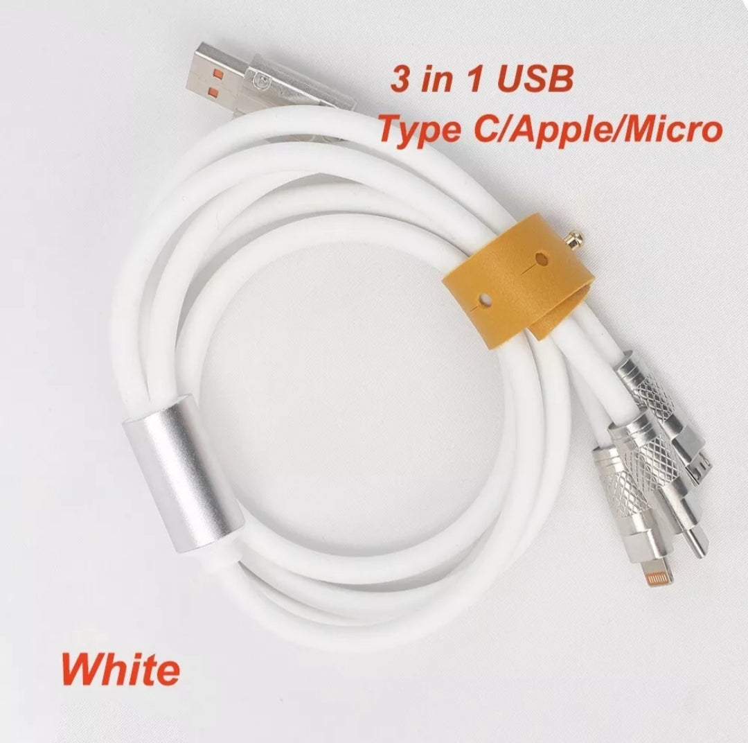 CAVO DI RICARICA CELLULARE 120W TIPO TYPE C IPHONE MICRO USB CAVETTO 3 IN 1