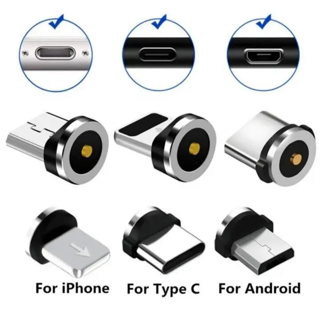 CAVO DI RICARICA CELLULARE MAGNETICO TIPO TYPE C IPHONE MICRO USB CAVETTO 3 IN 1