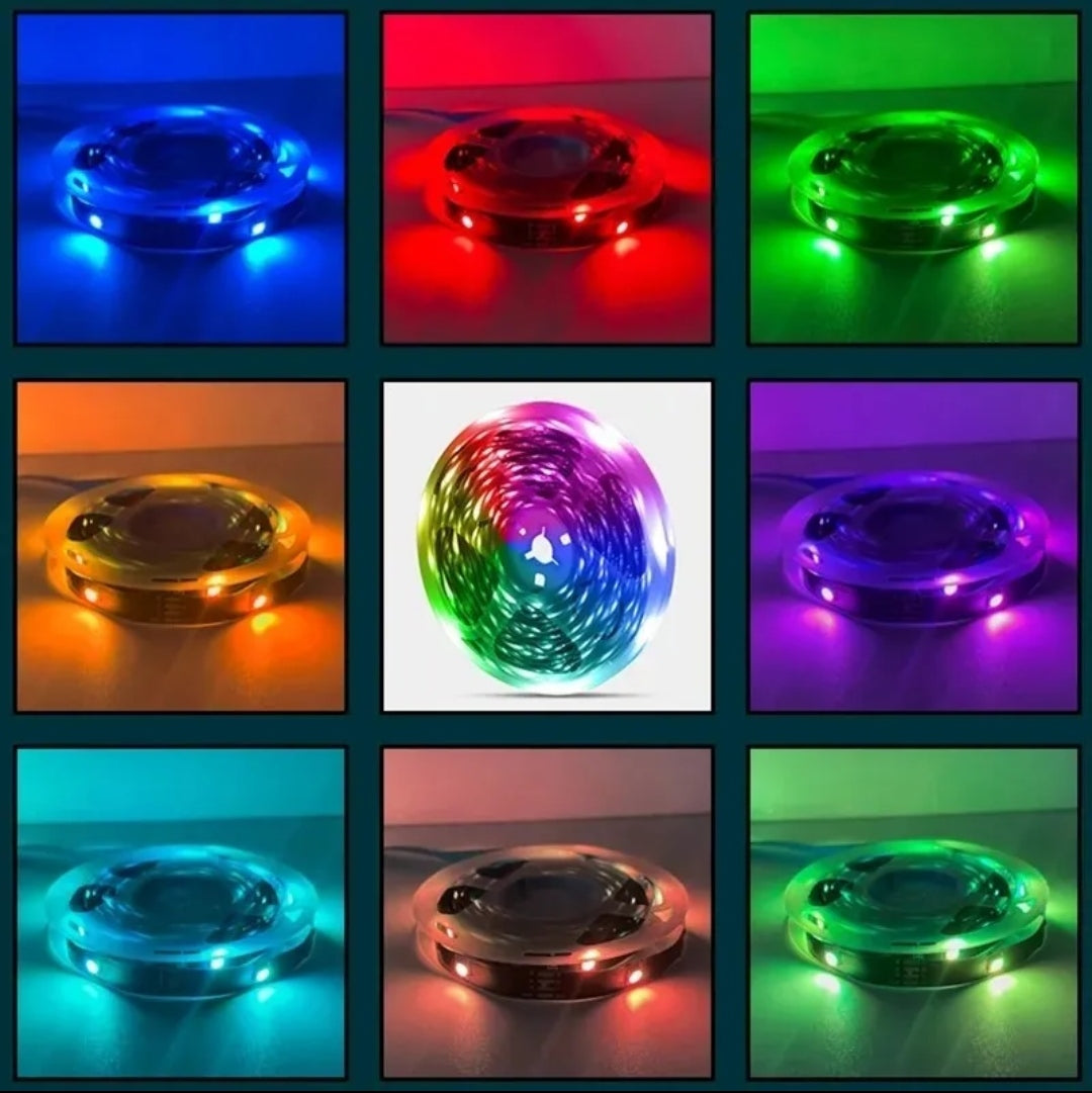 STRISCIA A LED TV CASA PC SMD 5050 RGB 3 METRI BOBINA USB E TELECOMANDO
