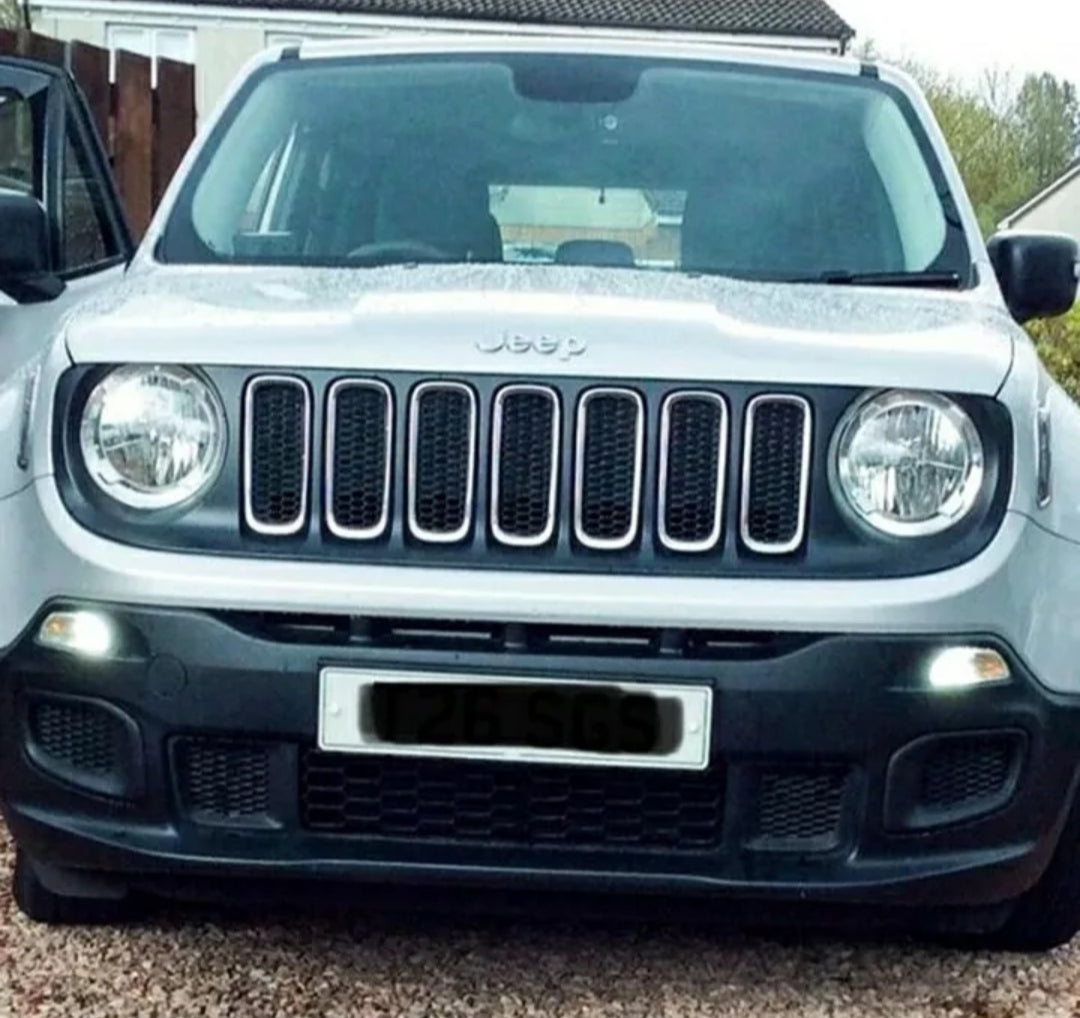 COPPIA LUCI DIURNE DRL LED JEEP RENEGADE 6000K P21W BAY15D CANBUS NO ERROR