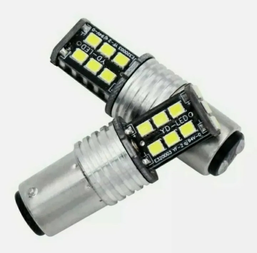 COPPIA LUCI DIURNE DRL LED FIAT PANDA 3° 6000K P21W BAY15D CANBUS NO ERROR