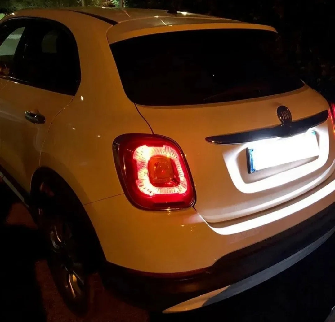 KIT LUCI DIURNE DRL LED T20 + LUCI TARGA FIAT 500X DAL 2017 IN POI 6000K CANBUS NO ERROR