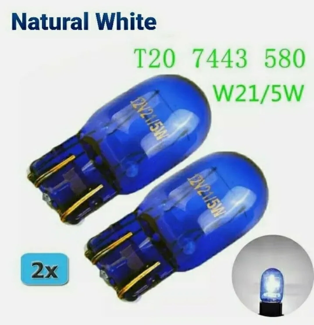 COPPIA LAMPADINE T20 W21/5W EFFETTO XENO BIANCO NATURALE