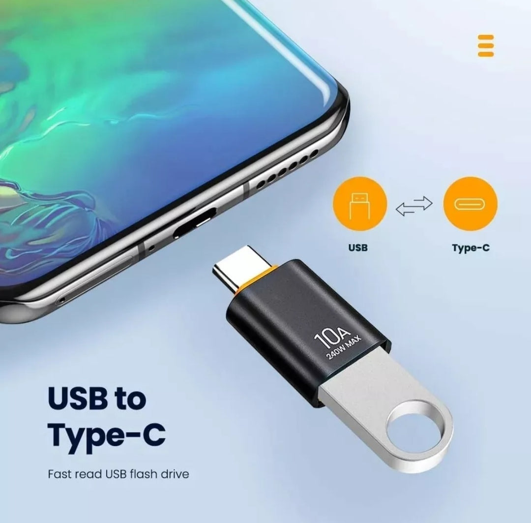 2X ADATTATORE OTG DA USB-A FEMMINA A USB C TIPO C MASCHIO CONVERTITORE UNIVERSALE