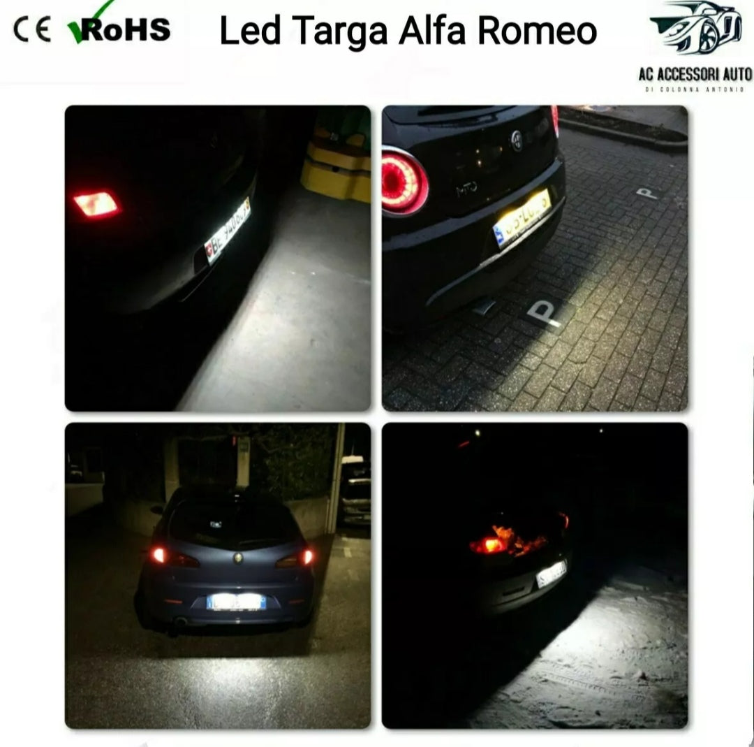 LUCI TARGA LED ALFA ROMEO GT MITO 147 159 156 BRERA SPIDER CANBUS 6000K